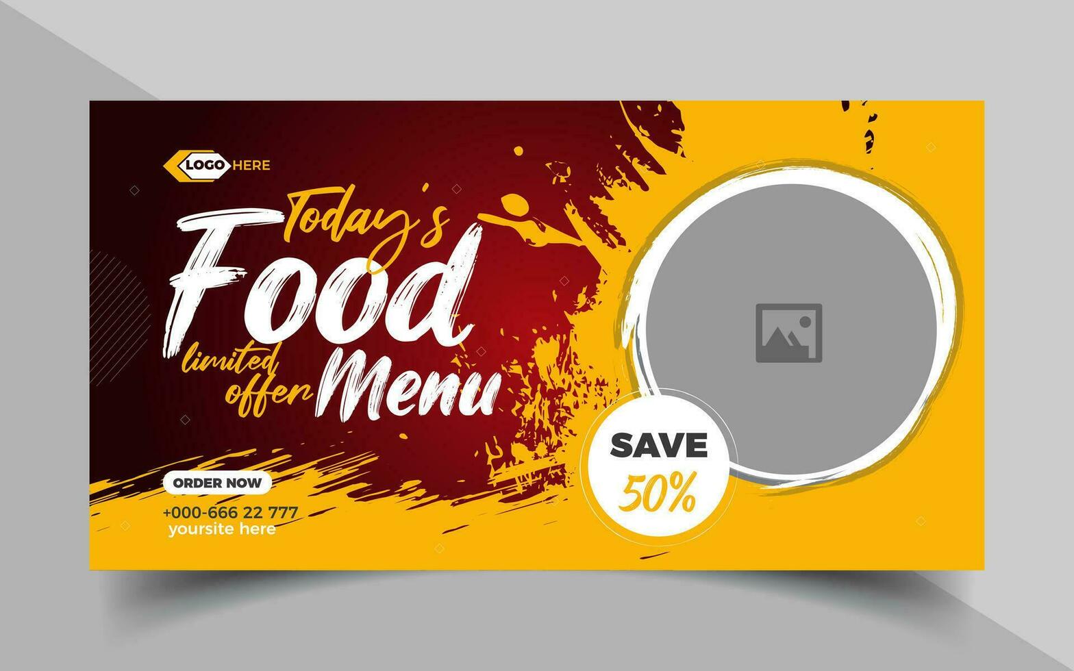 Super delicious fast food social media banner post template. vector