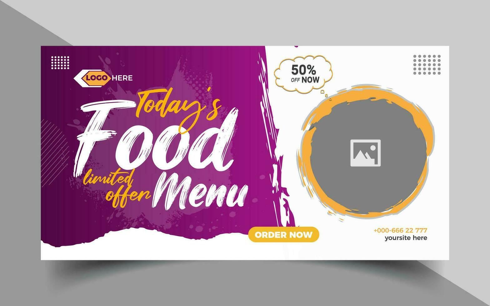 Super delicious fast food social media banner post template. vector