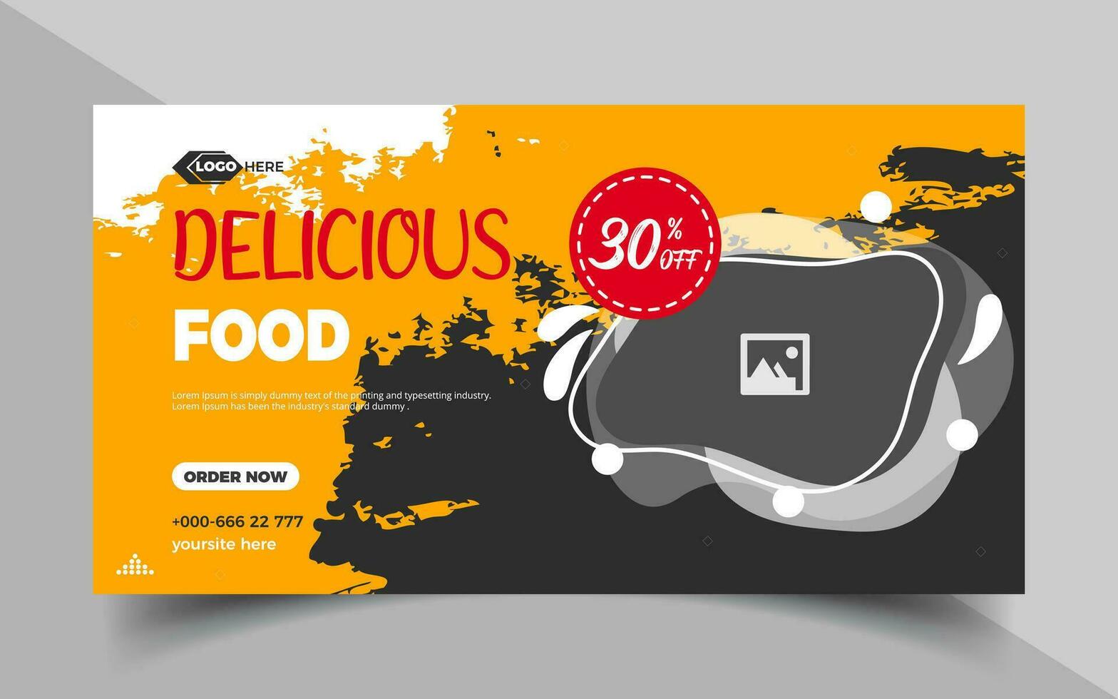 Super delicious fast food social media banner post template. vector