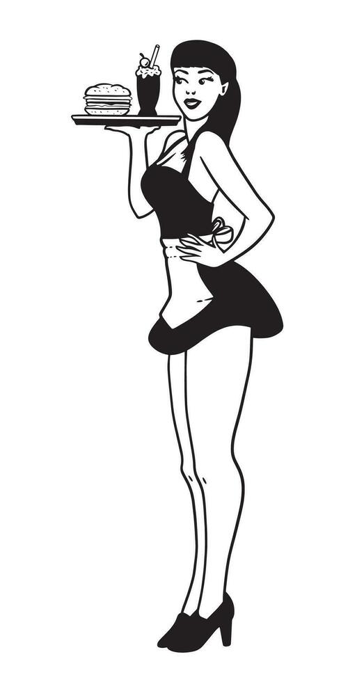 ilustración de pin up girl vector