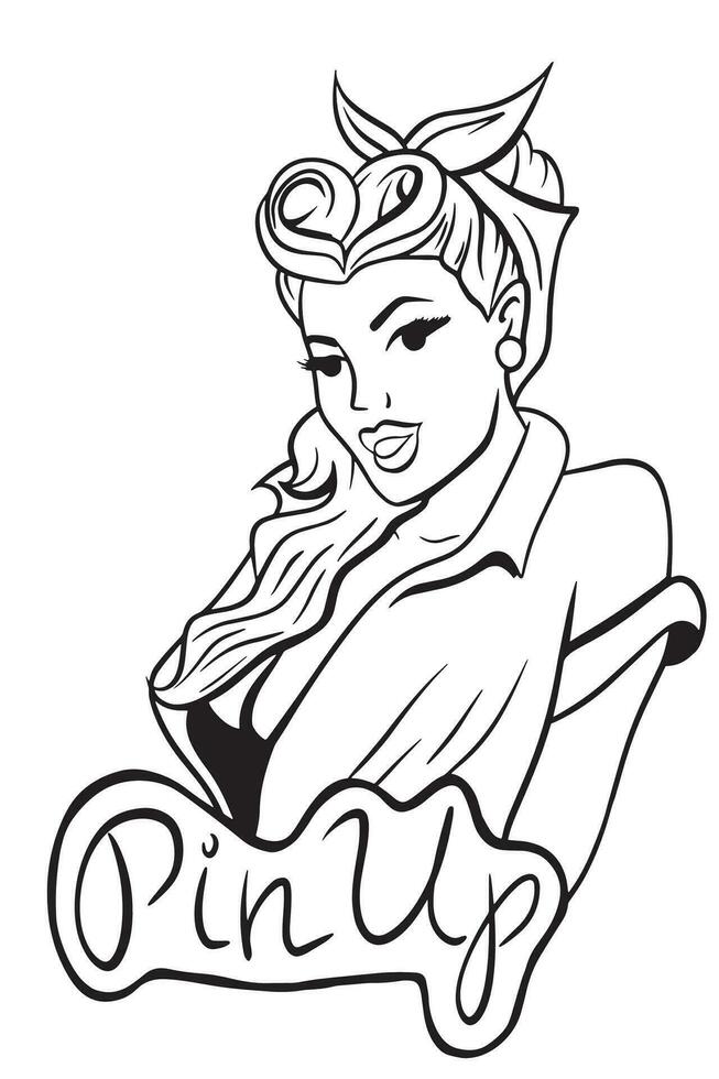 Illustration of pin up girl vector