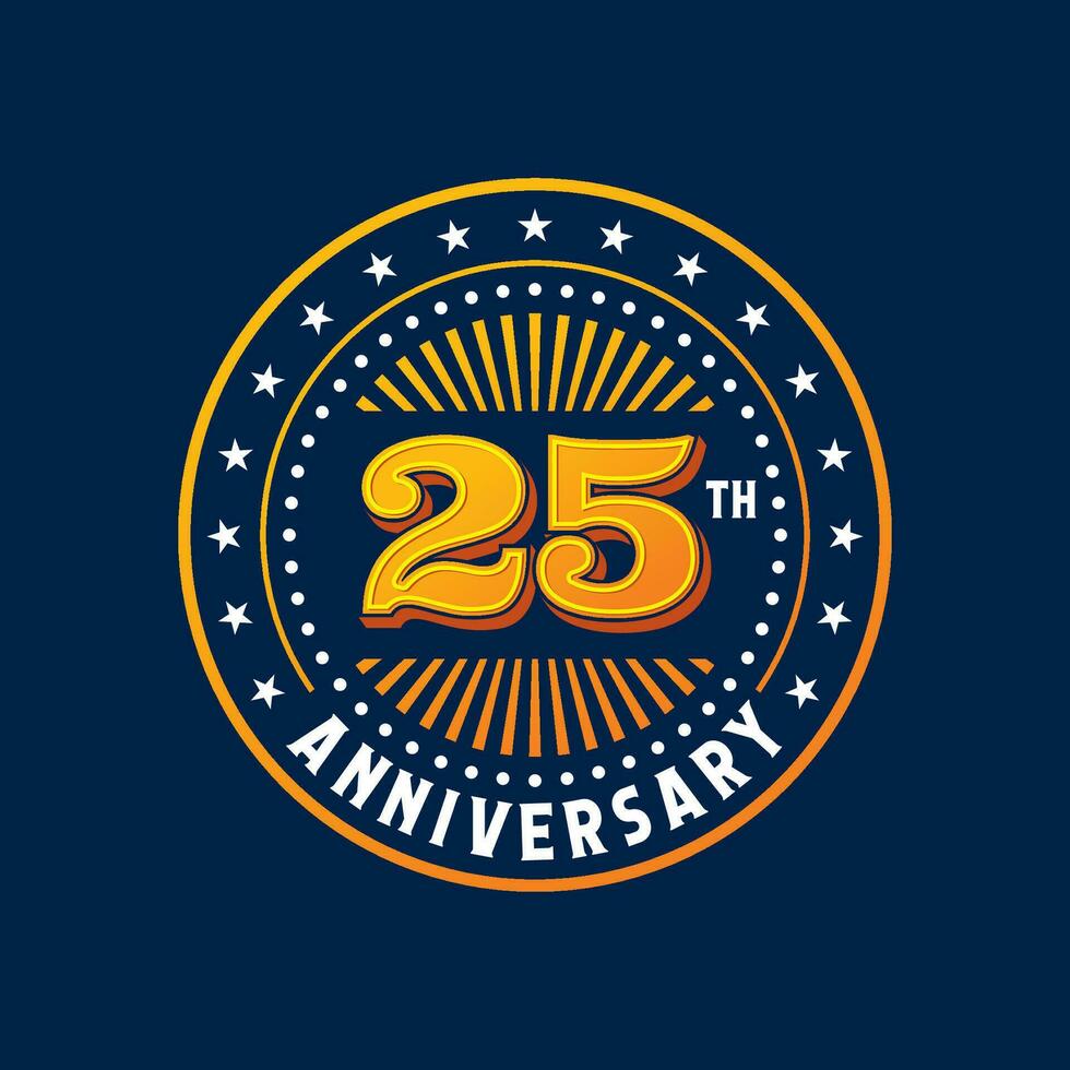 cumpleaños Insignia y 25 aniversario sello o marca vector