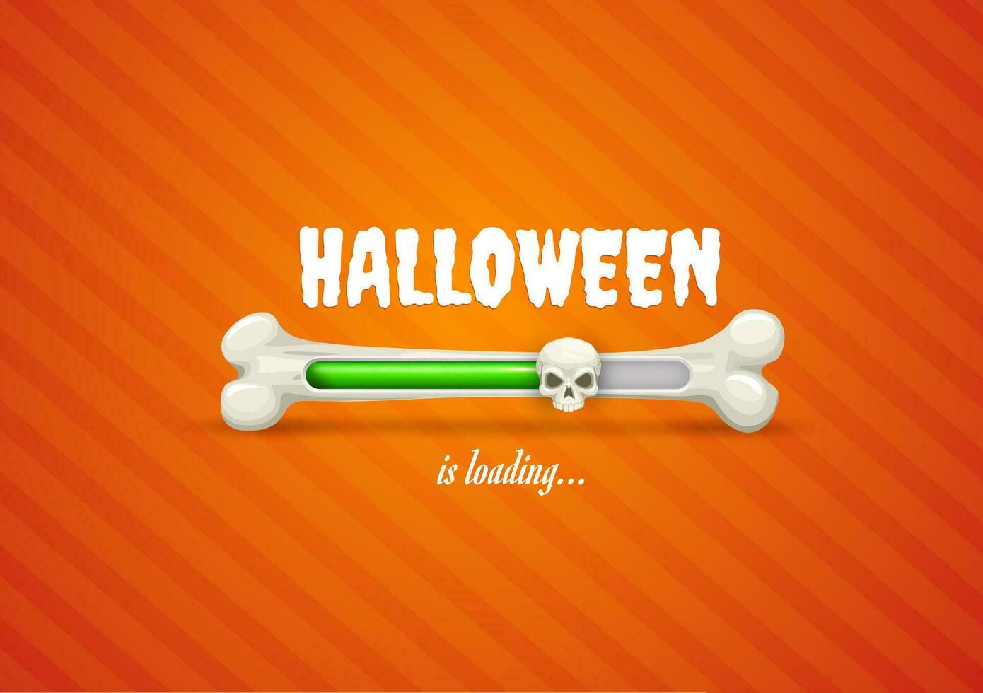 Halloween loading bar with bone and skull slider vector