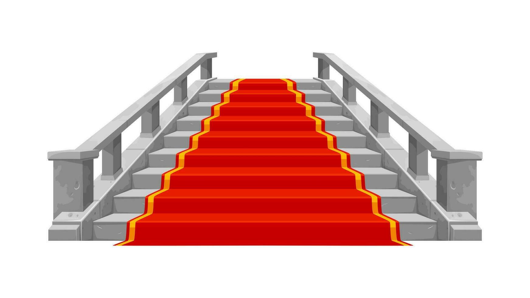 Castle and palace staircase, stair with red carpet vector