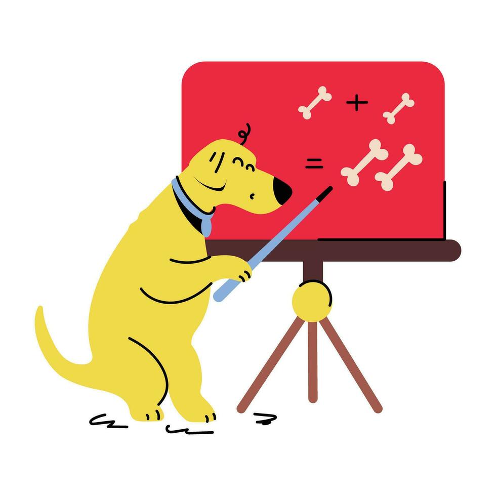 Trendy Dog Teaching vector