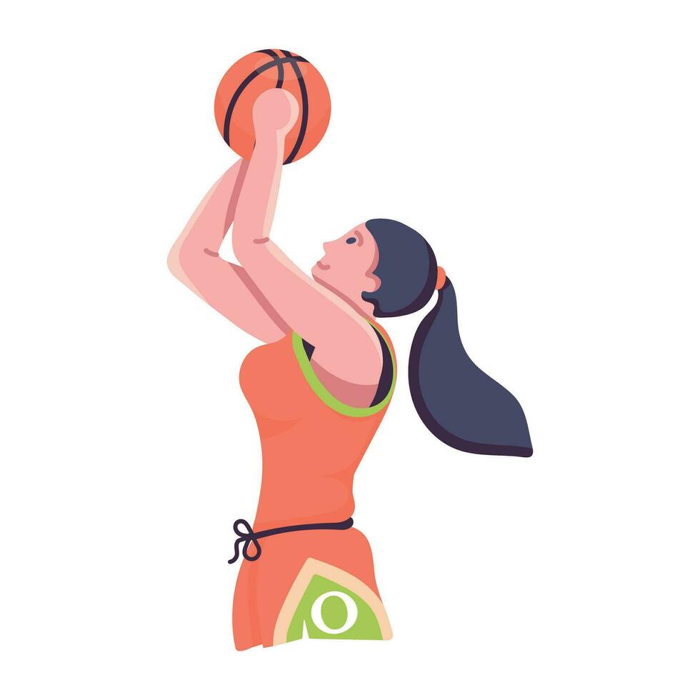 de moda baloncesto niña vector