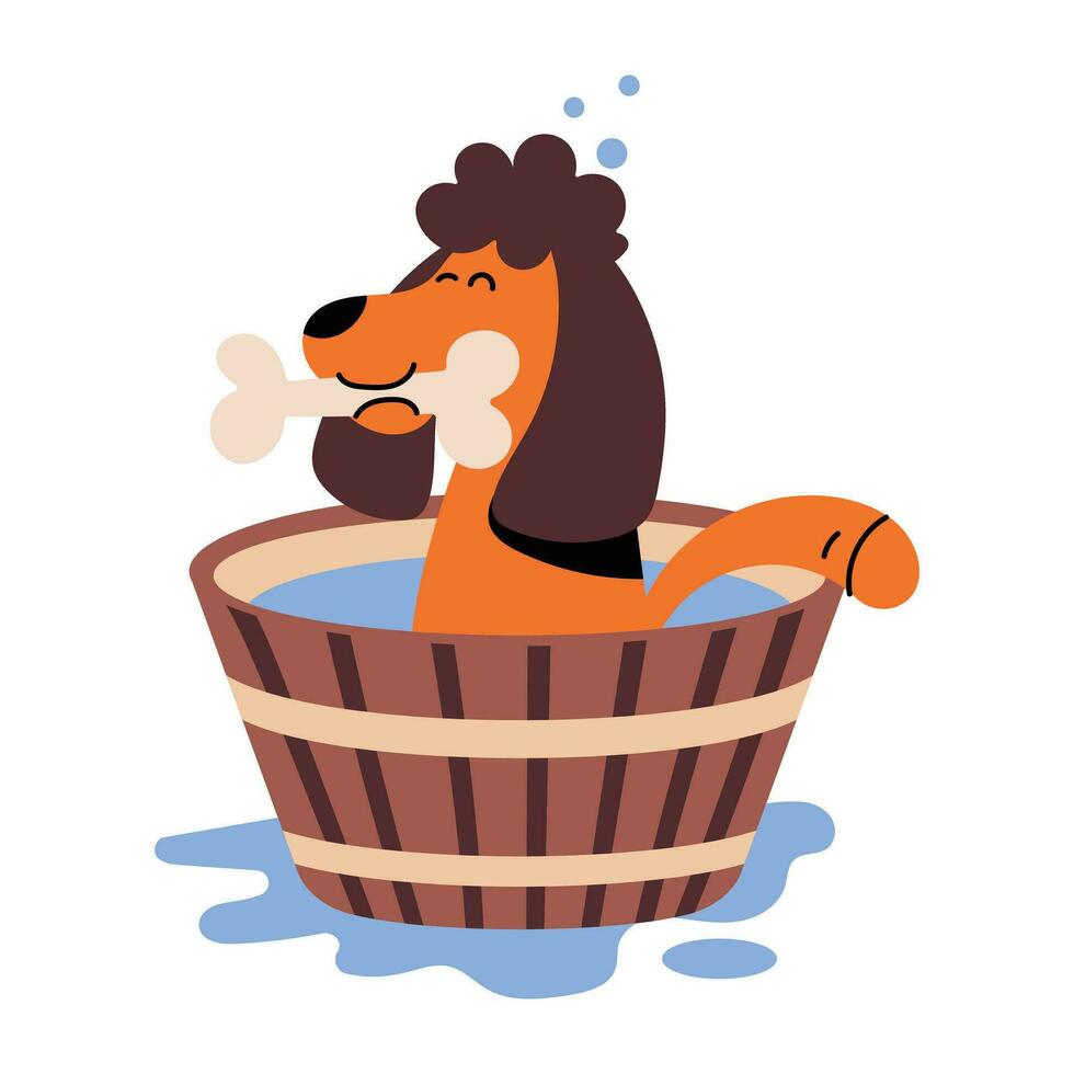 Trendy Dog Tub vector