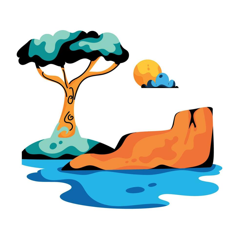 Trendy Beach Scenery vector