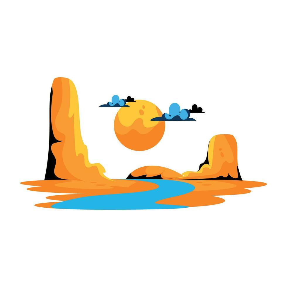 Trendy Desert River vector
