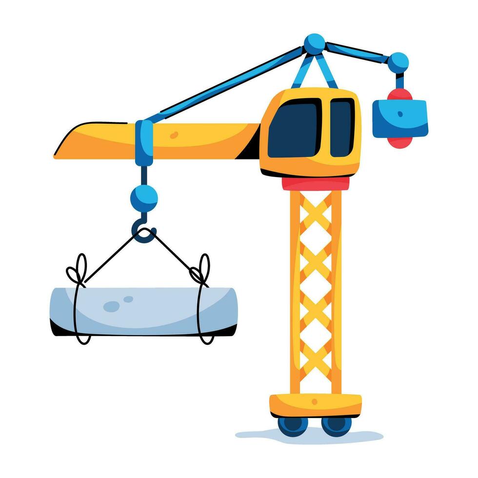 Trendy Construction Crane vector