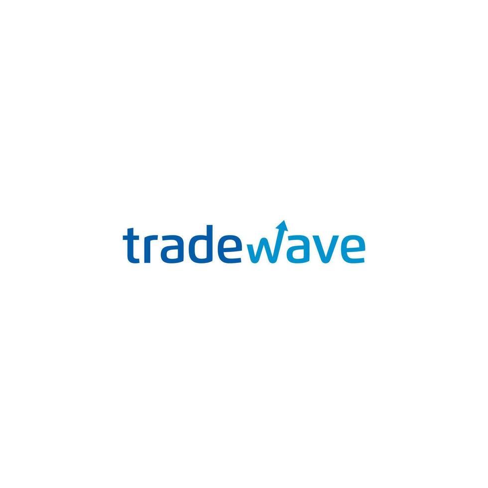 Tradewave logo or wordmark design vector
