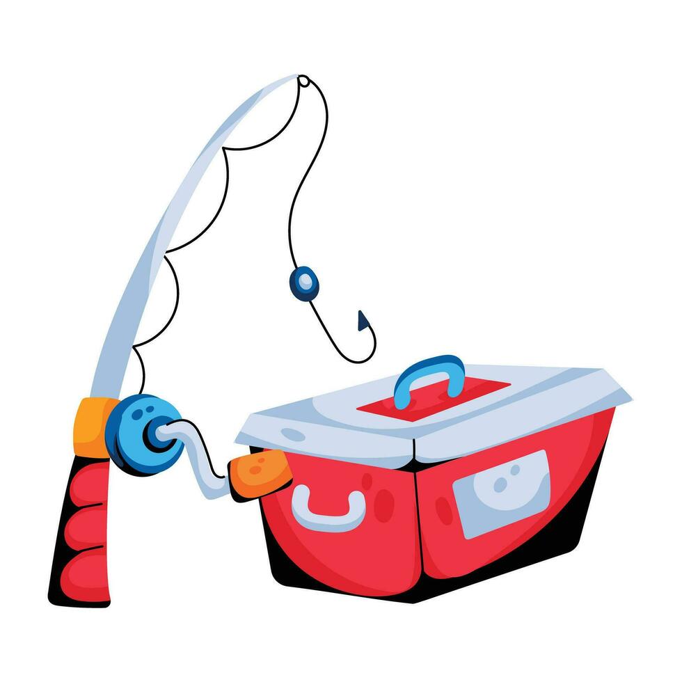 Trendy Fishing Accessories vector