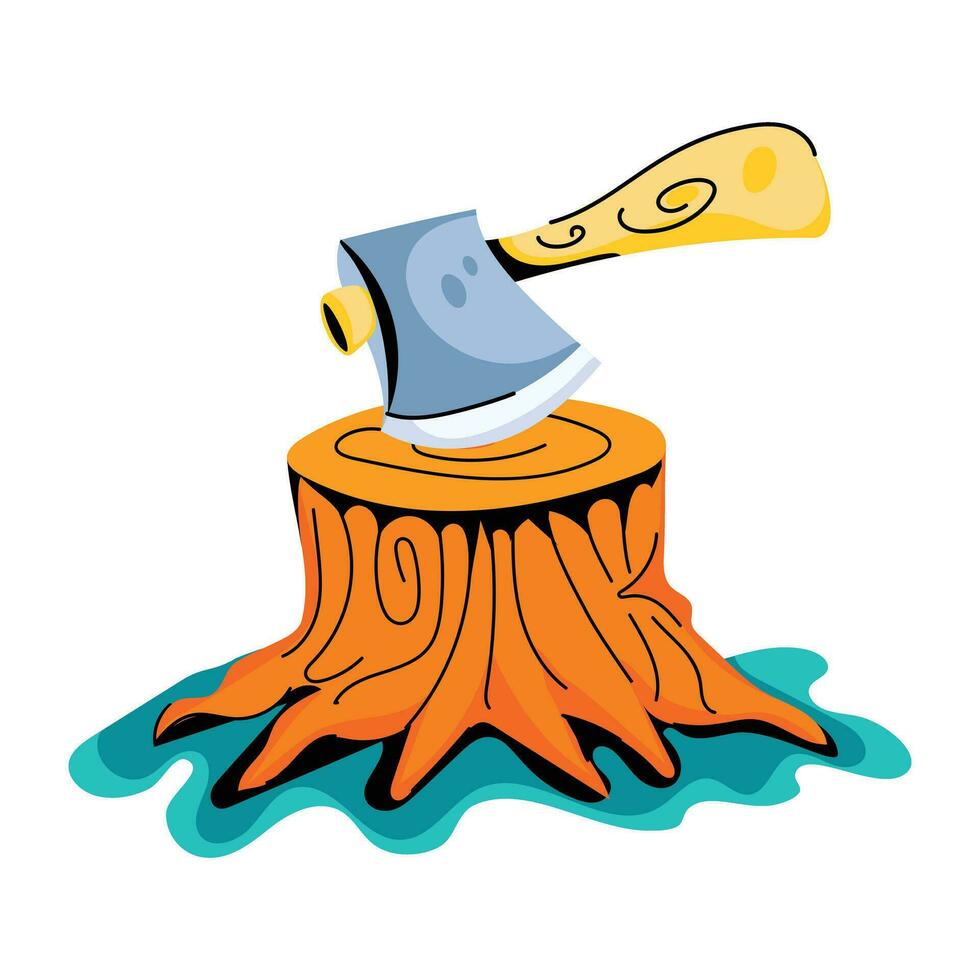 Trendy Wood Cutting vector