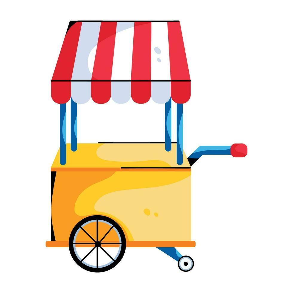 Trendy Food Cart vector