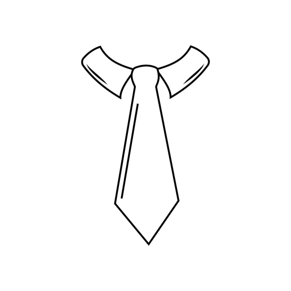 Business Tie Icon. Black Stencil Design. Vector Illustration.