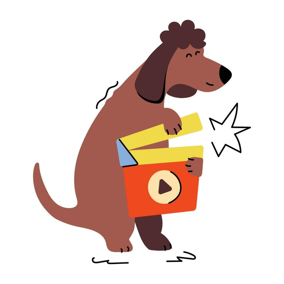 Trendy Movie Dog vector