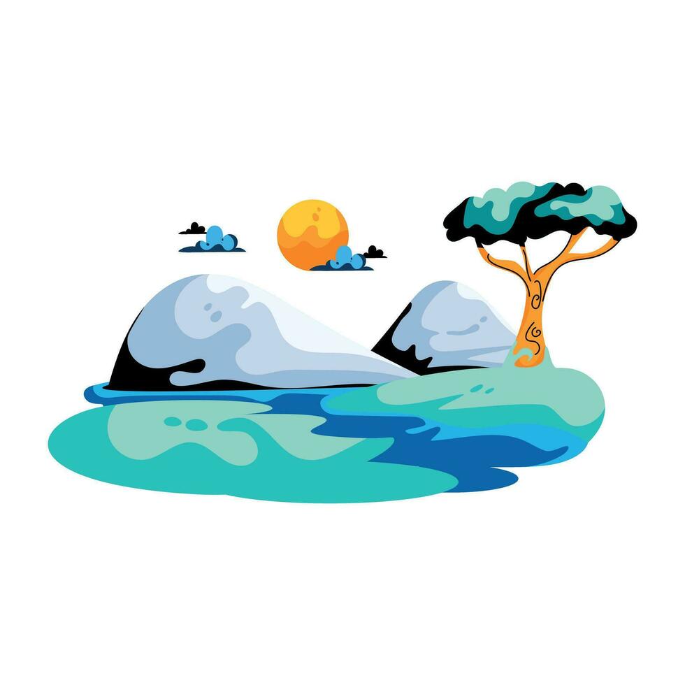 de moda lago paisaje vector