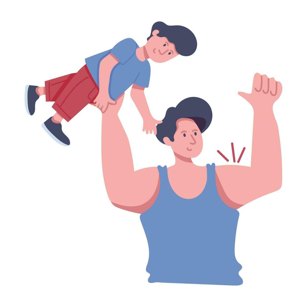 Trendy Happy Father vector