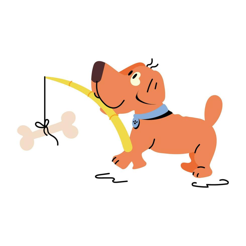 Trendy Dog Catching vector