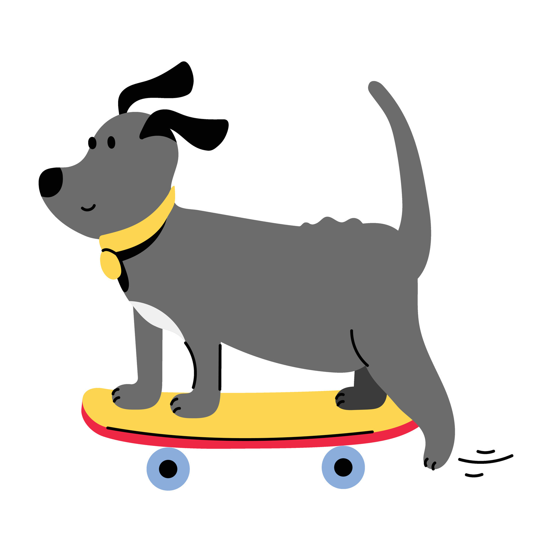 Premium Vector  Ice skating dog. flat vector illustration on white  background.