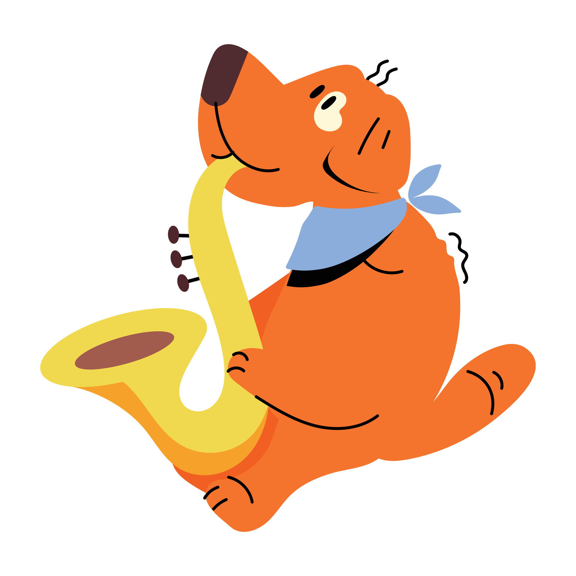 Trendy Dog Saxophone 25431729 Vector Art at Vecteezy