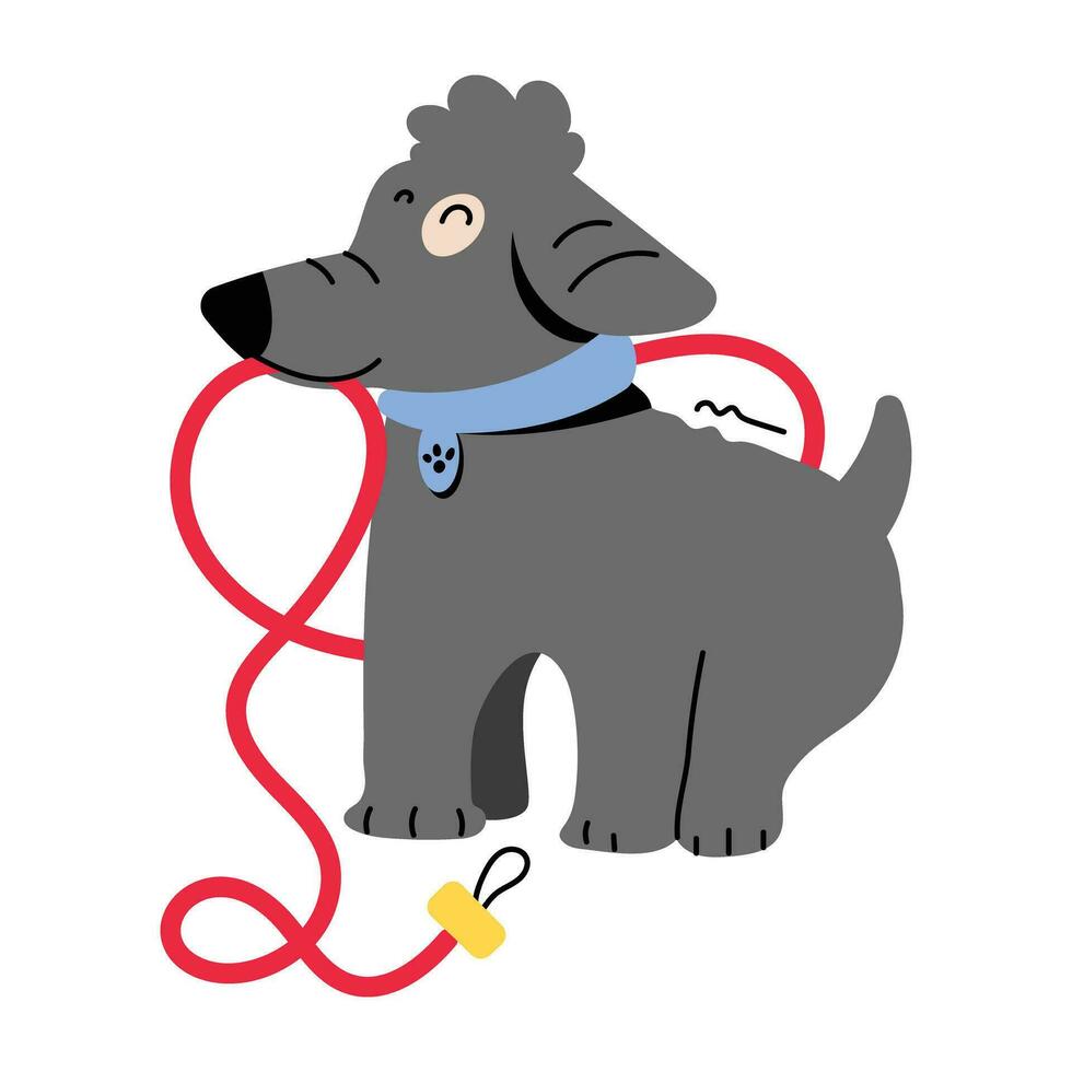 Trendy Dog Rope vector