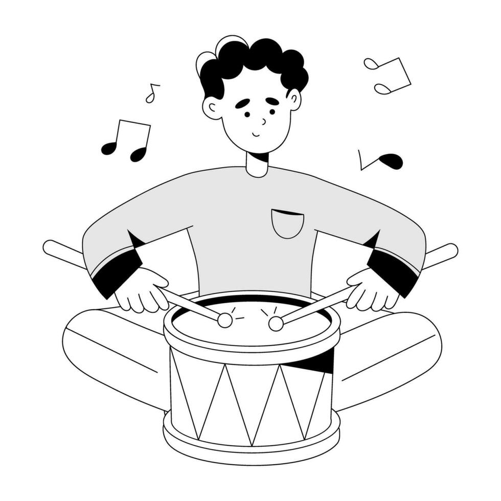 Trendy Drum Music vector