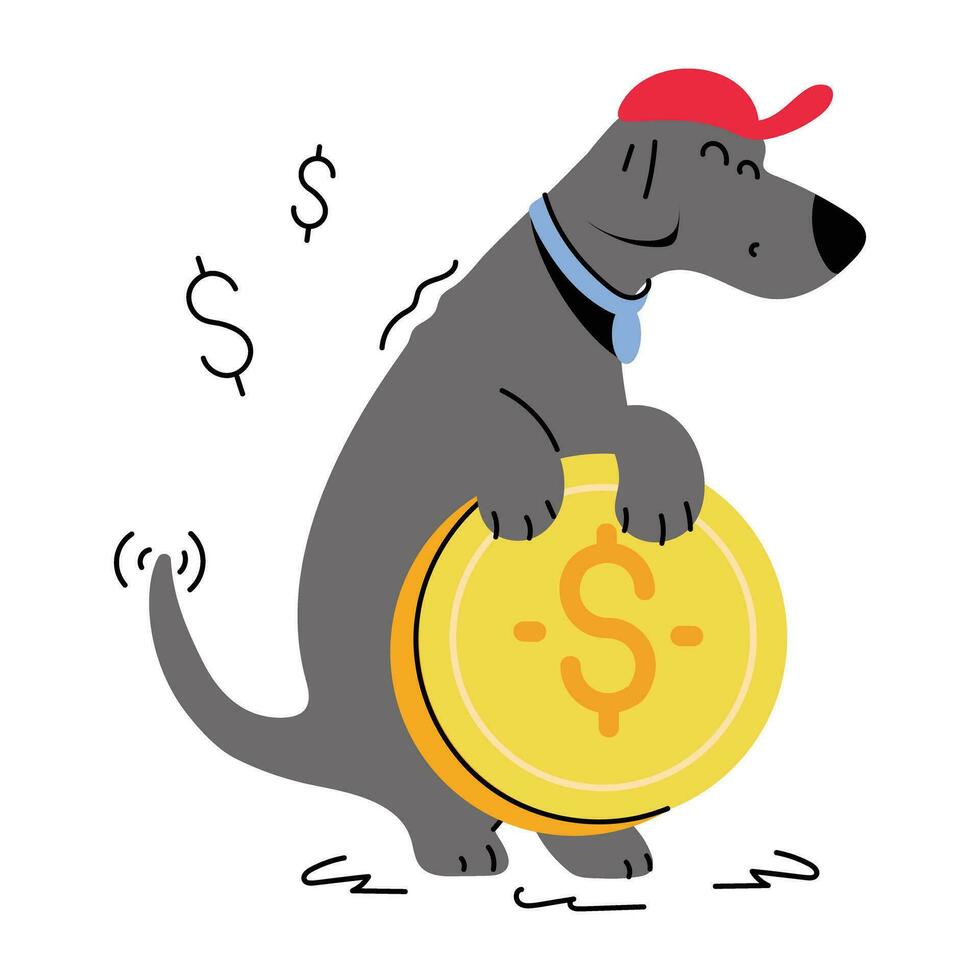 Trendy Dog Money vector
