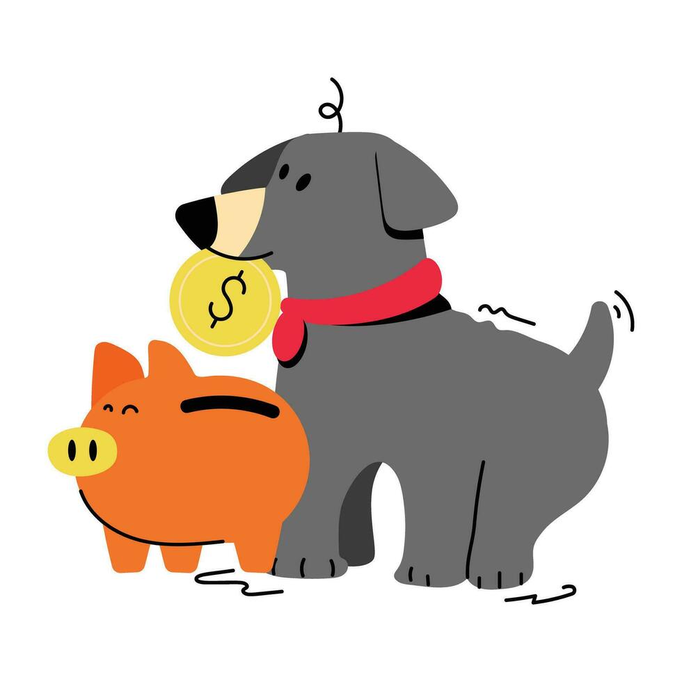 Trendy Dog Savings vector