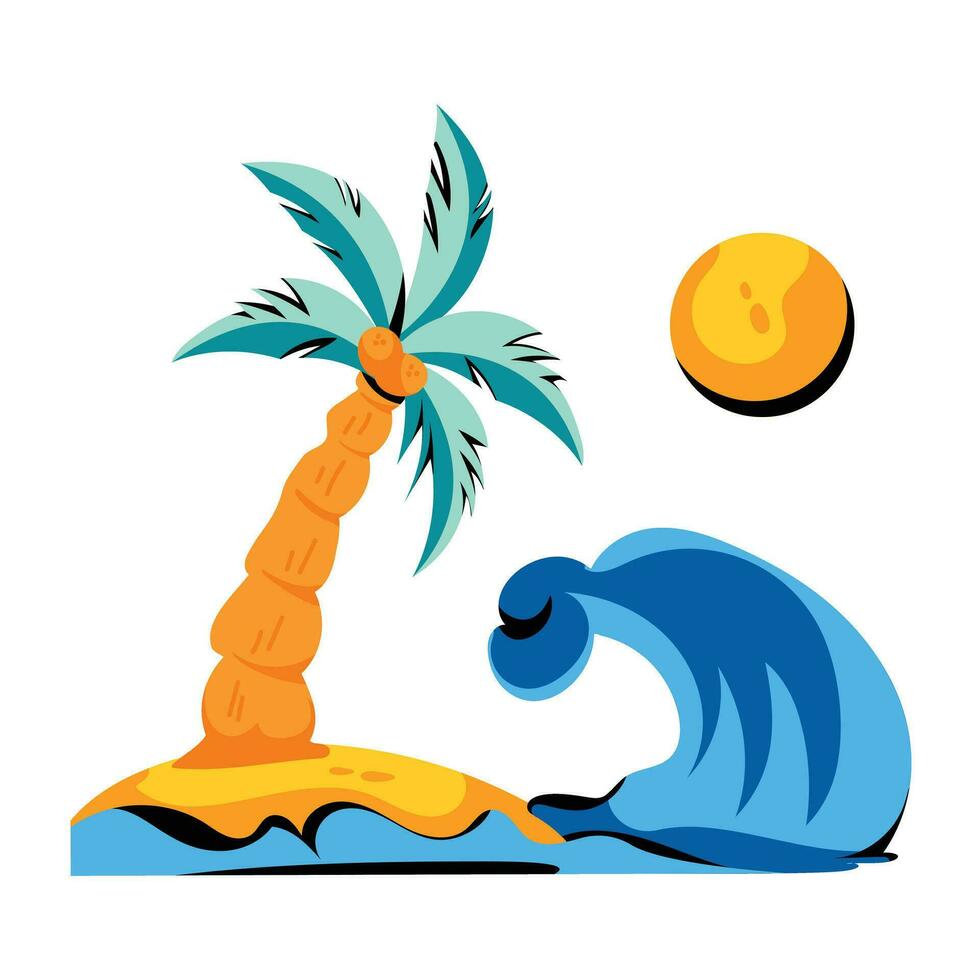 Trendy Beach View vector