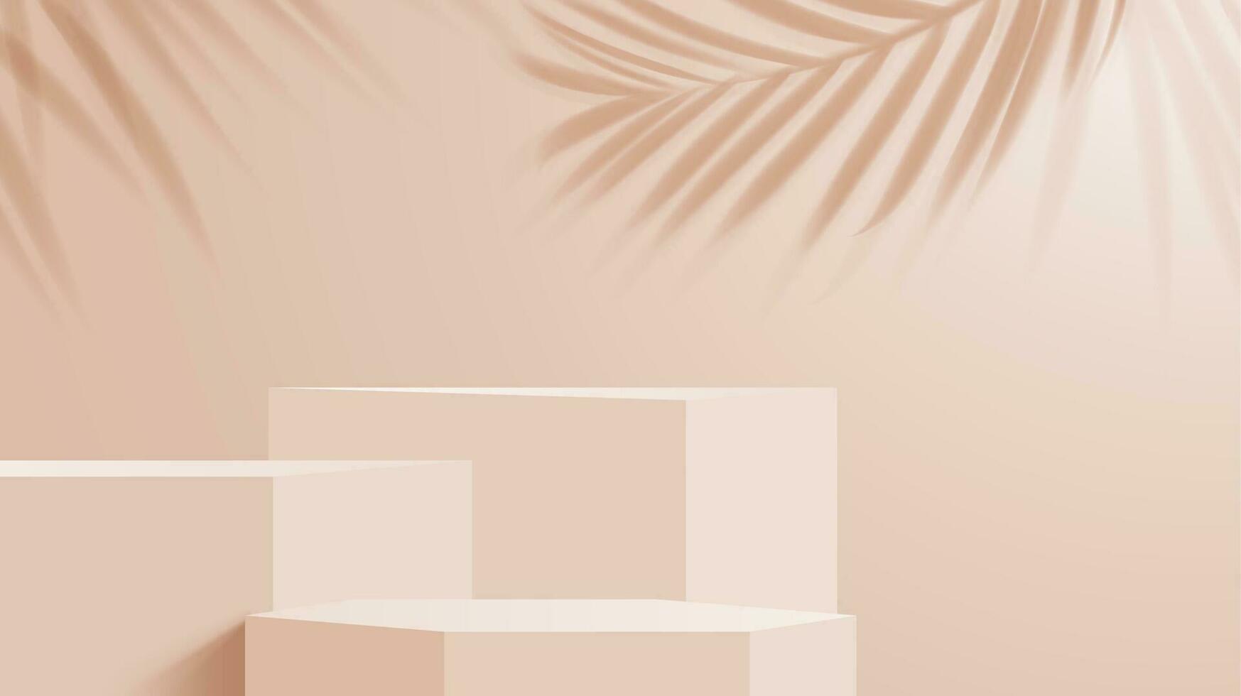 Cosmetics beige podium, vector minimal background