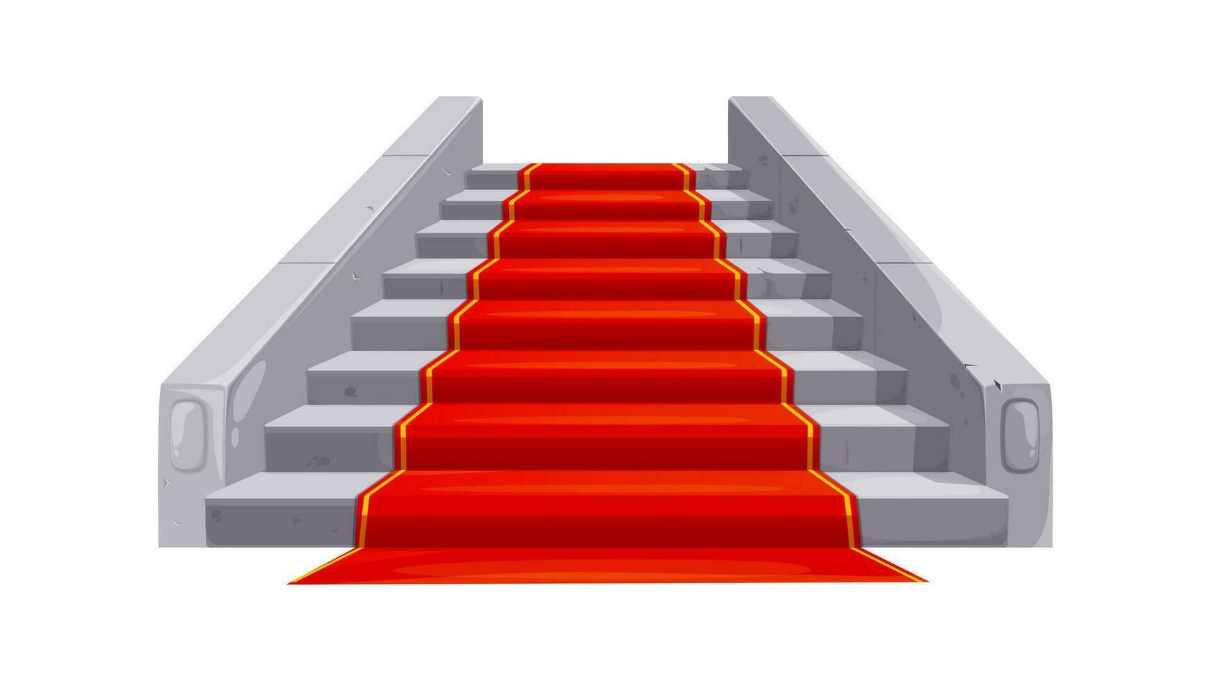 Castle and palace staircase, stair with red carpet vector