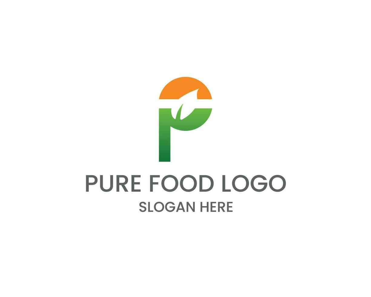food logo letter p and f design vector
