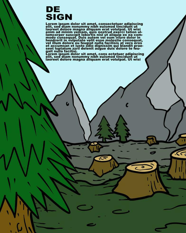 tree poster illustration, good for banner, poster, background, etc vector