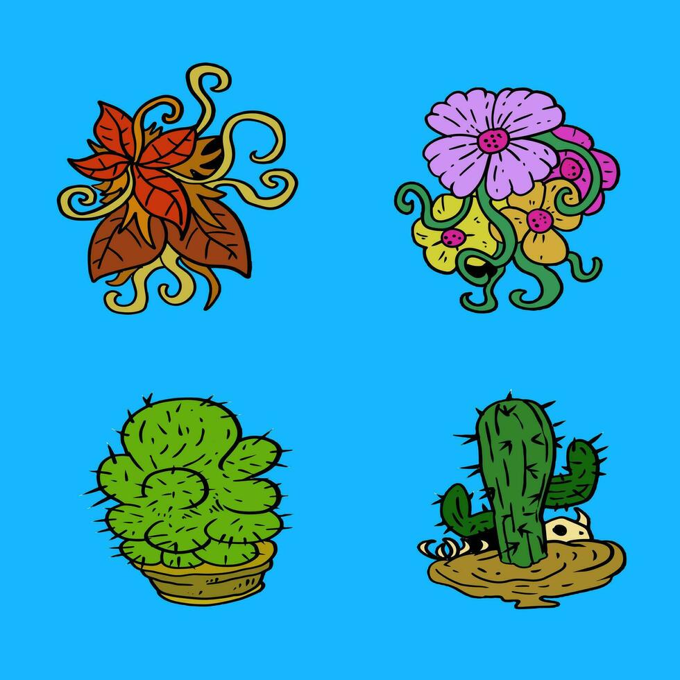 nature plant element set vector