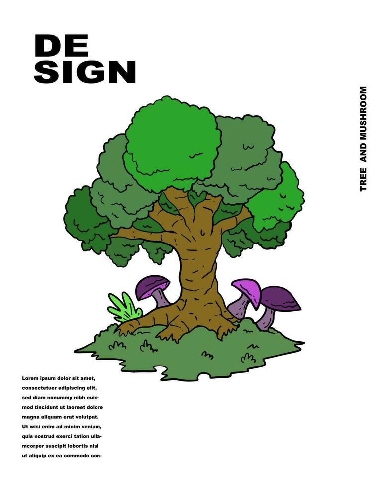 tree poster illustration, good for banner, poster, background, etc vector