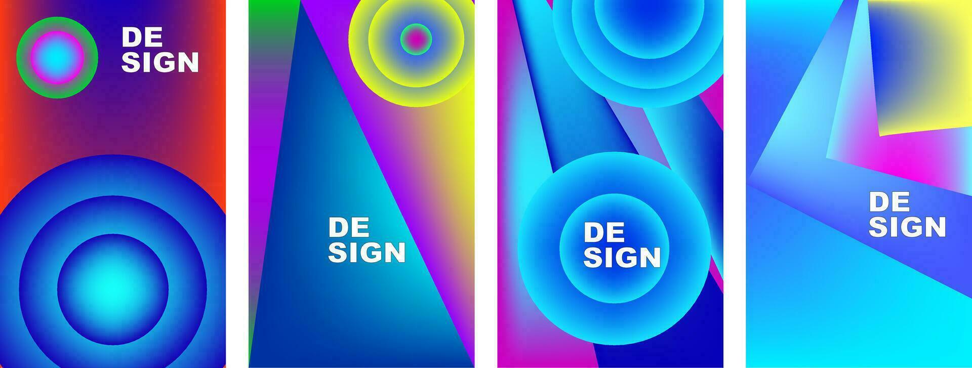 set gradient poster design vector