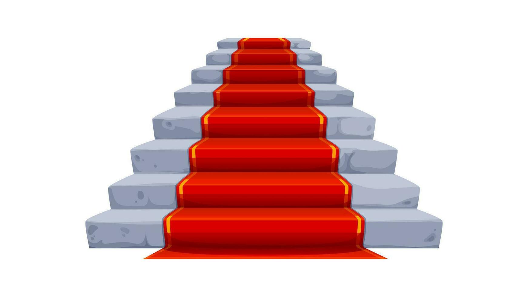 Castle stone staircases, stair with red carpet vector