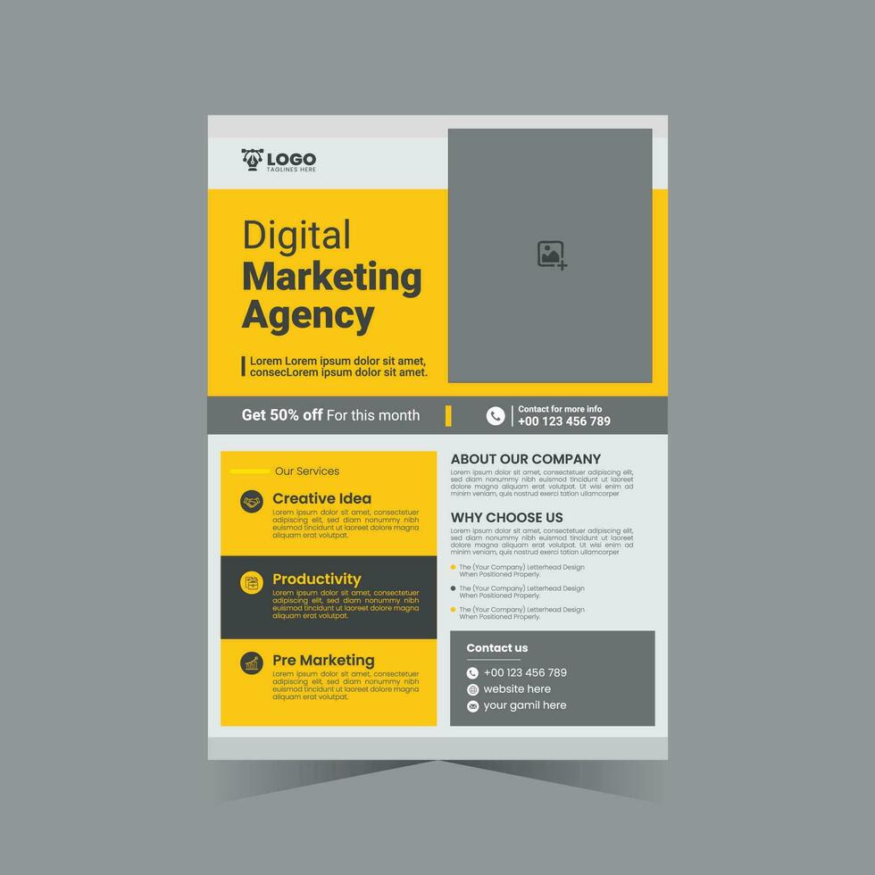 Free corporate flyer design template vector