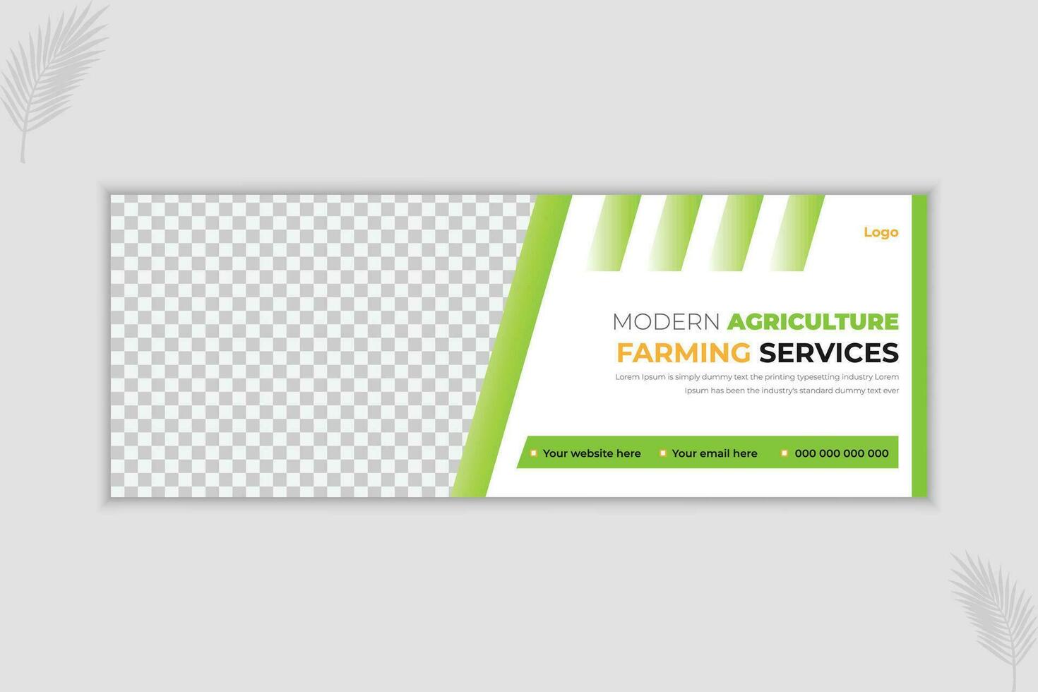 Lawn Gardening and Farming Services Web Banner Design Template vector
