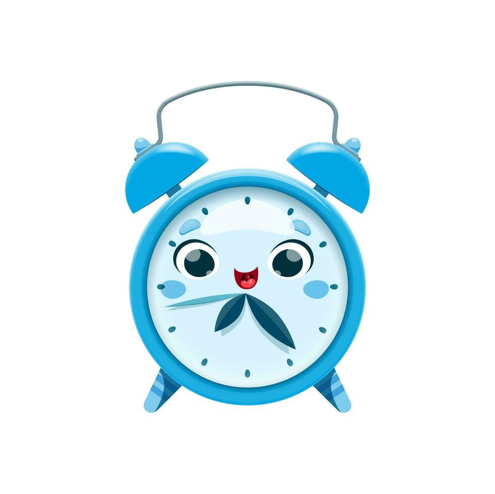 Cartoon alarm clock, school character, education vector