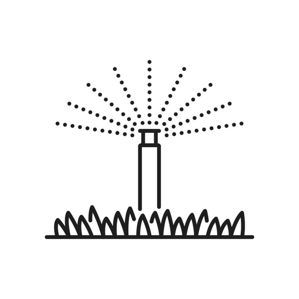 Lawn grass or field irrigation system sprayer icon vector