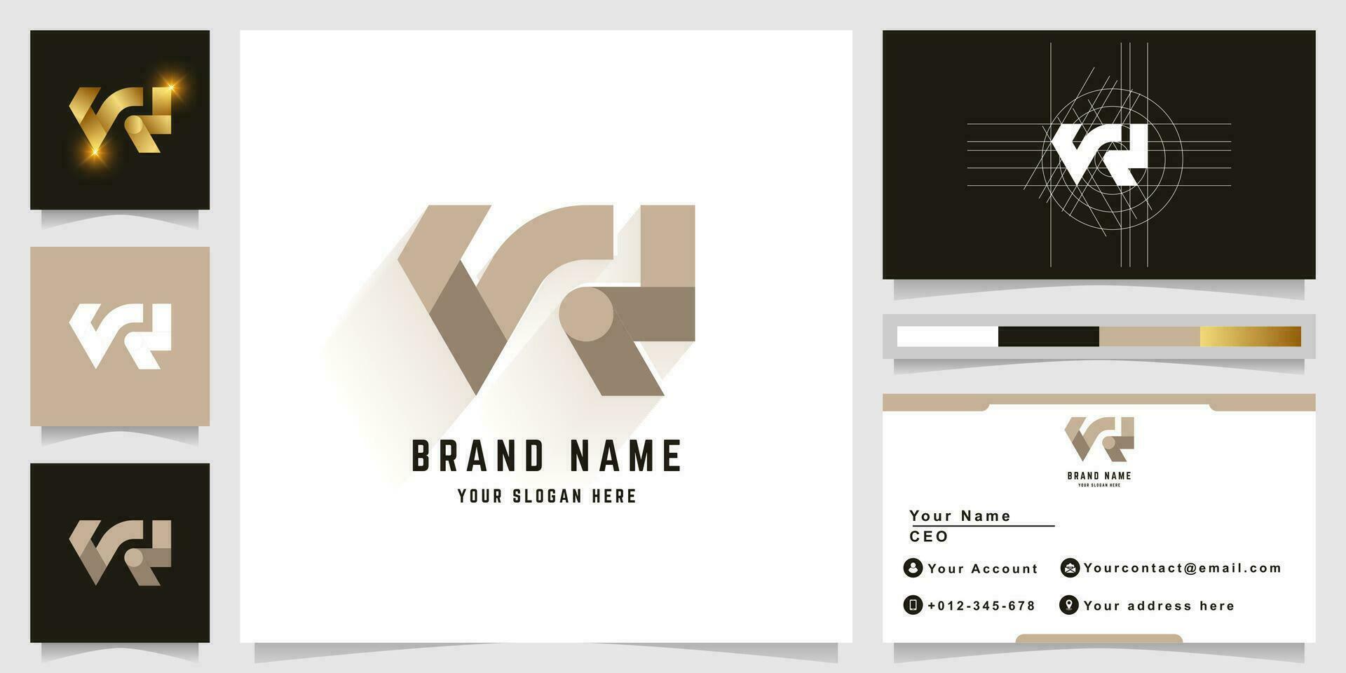 letra vr o nr monograma logo con negocio tarjeta diseño vector