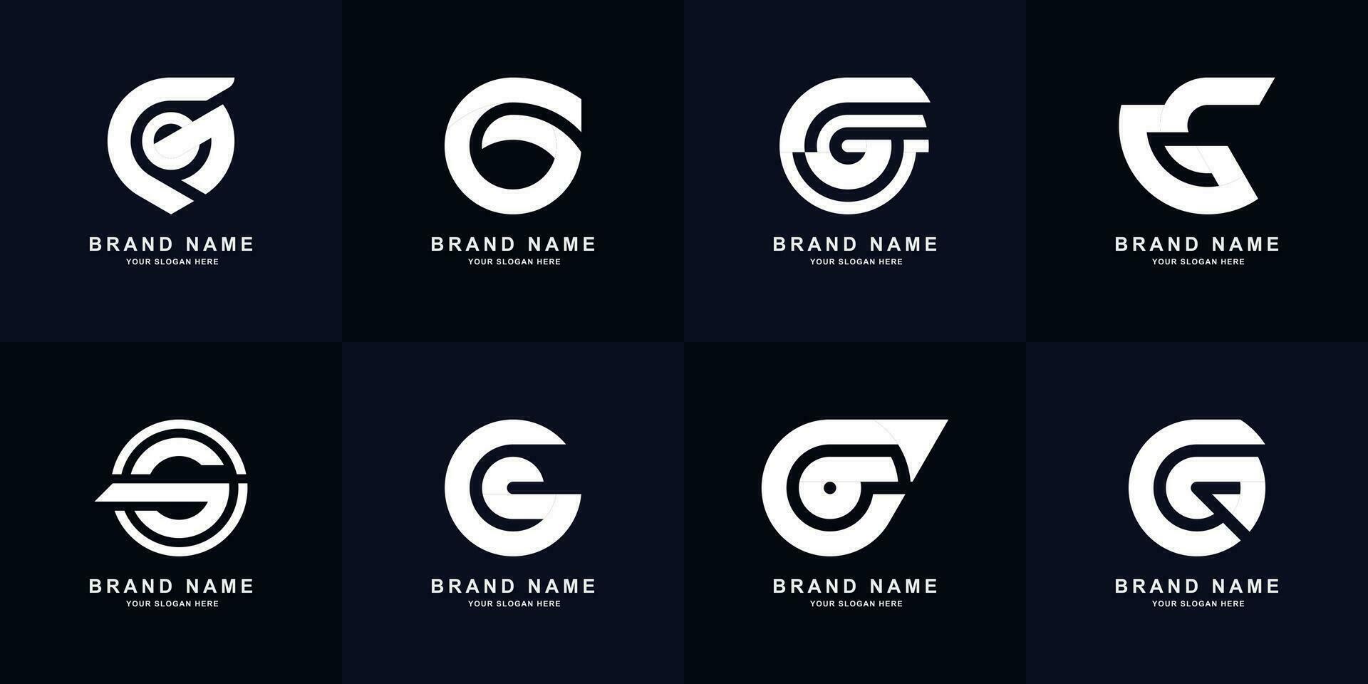 Collection letter G monogram logo design vector