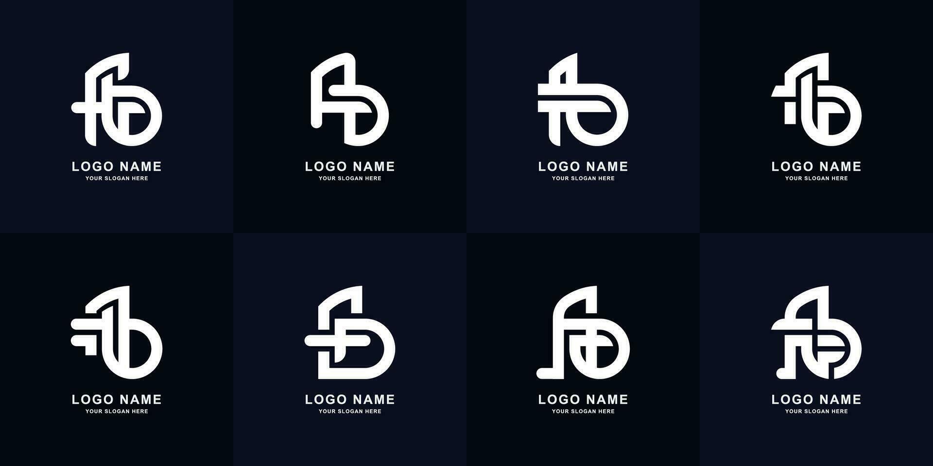 Collection letter A or Ab monogram logo design vector