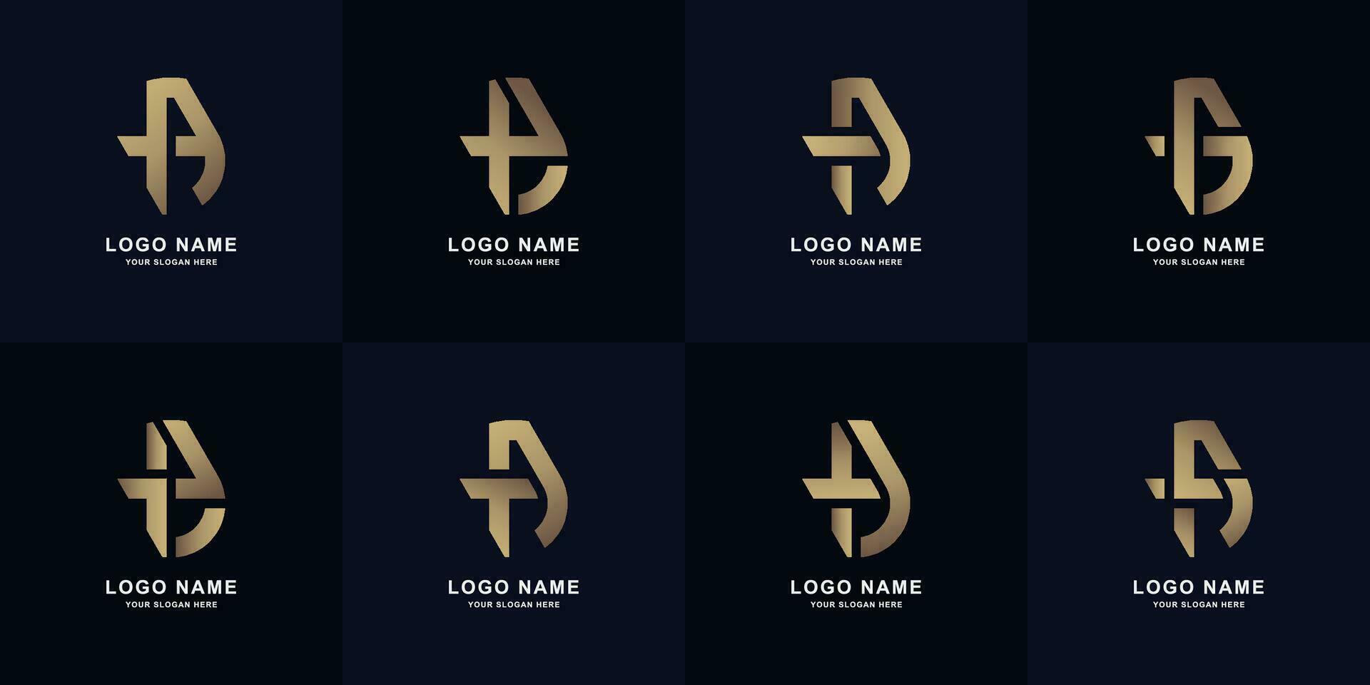Collection letter A monogram logo template design vector
