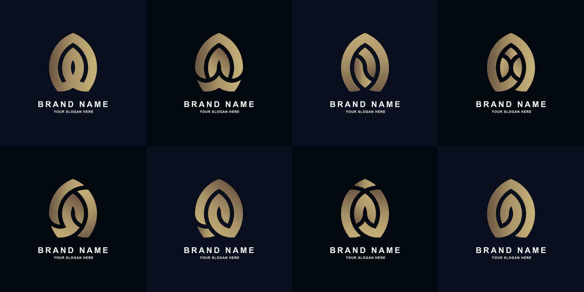Collection letter A or AA monogram logo template design vector