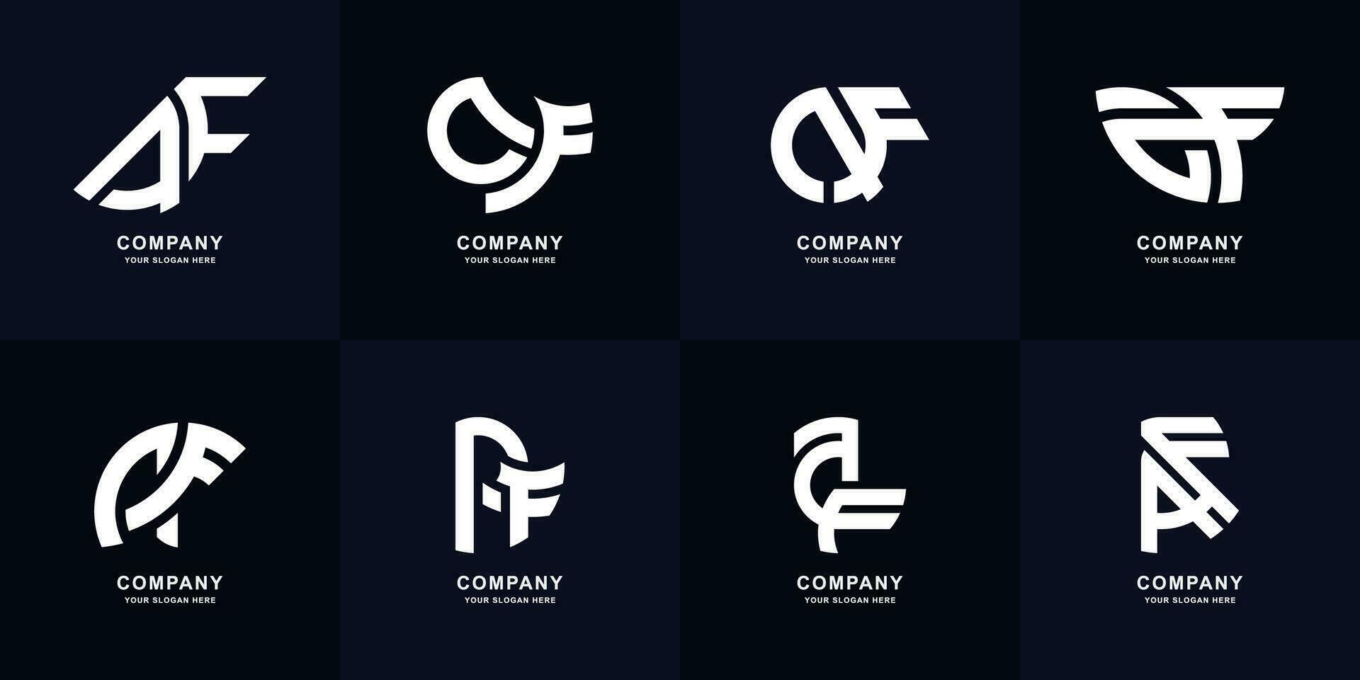 Collection letter AF or A monogram logo template design vector