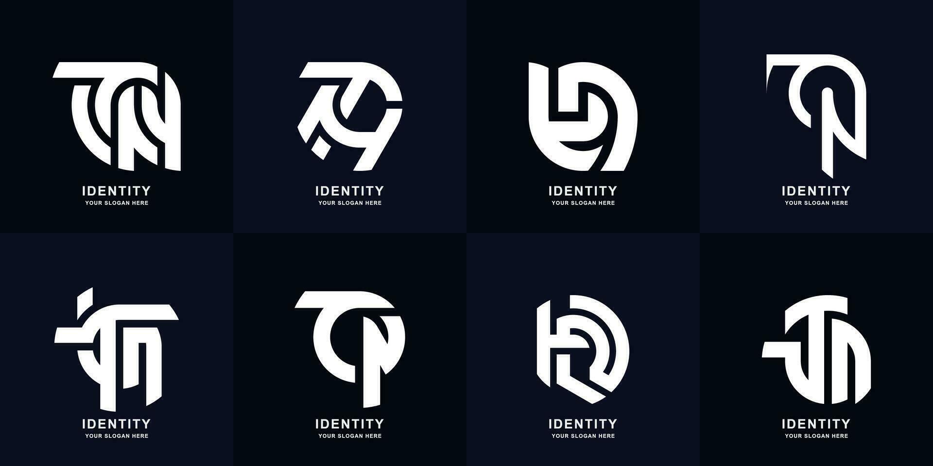 Collection initial letter TN or T logo template design vector