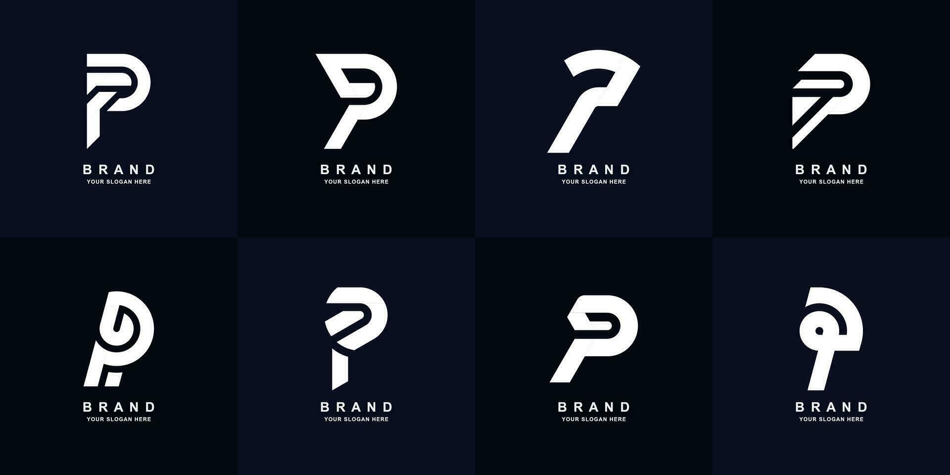 Collection letter P monogram logo design vector